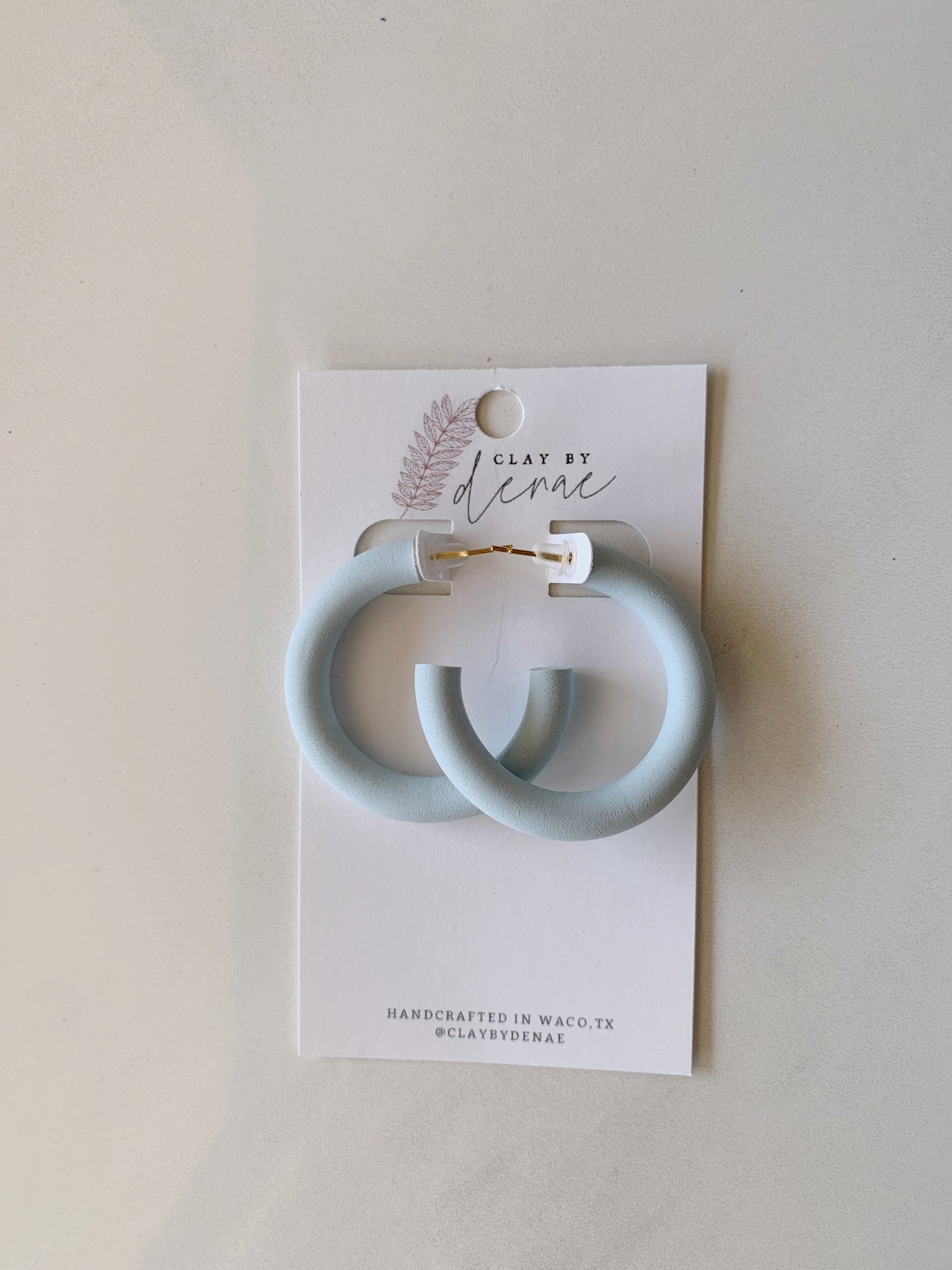 Medium Hoop Earring in Pale Blue
