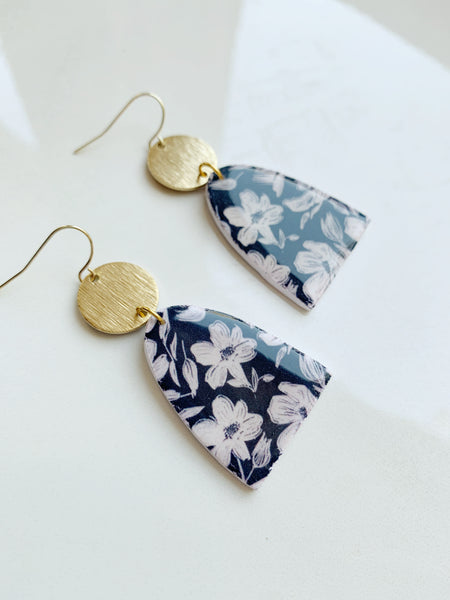 Madeline Earring in Black Floral