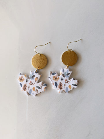 Maple Drop Earring in Autumn Floral