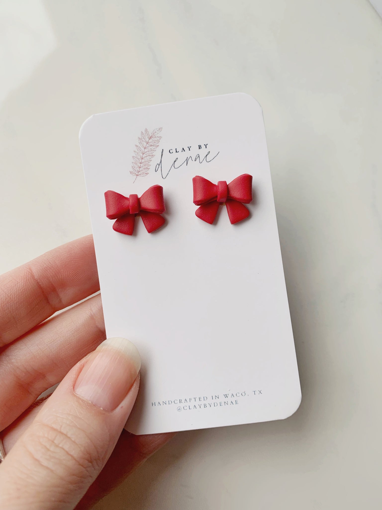 Mini Bow Stud in Red