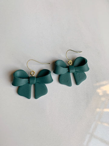 Florence Bow Earring in Green