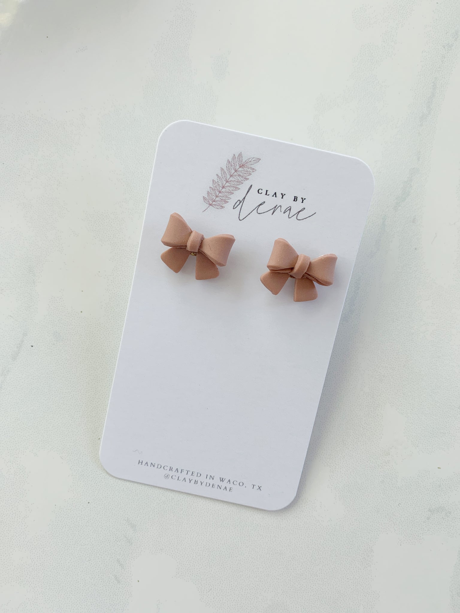 Mini Bow Stud in Dusty Rose