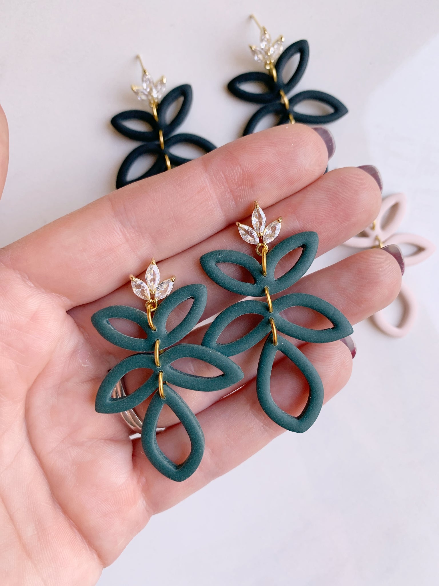 Emery Earring in Teal/Gold