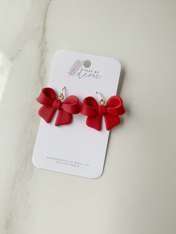 Florence Bow Earring in Red