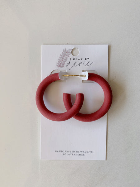 Medium Hoop Earring in Red