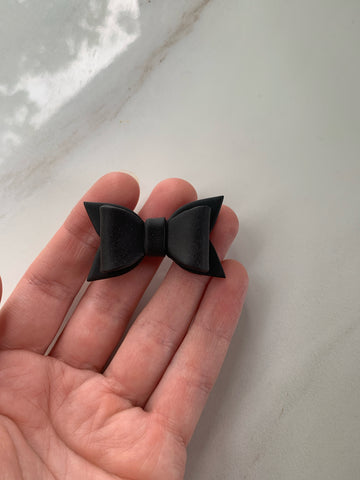 Mini Bow Clip in Black