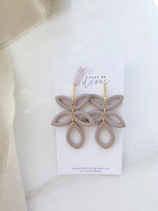 Emery Earring in Taupe/Gold Bar