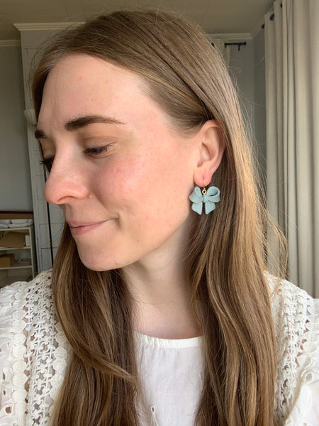 Florence Bow Earring in Sage
