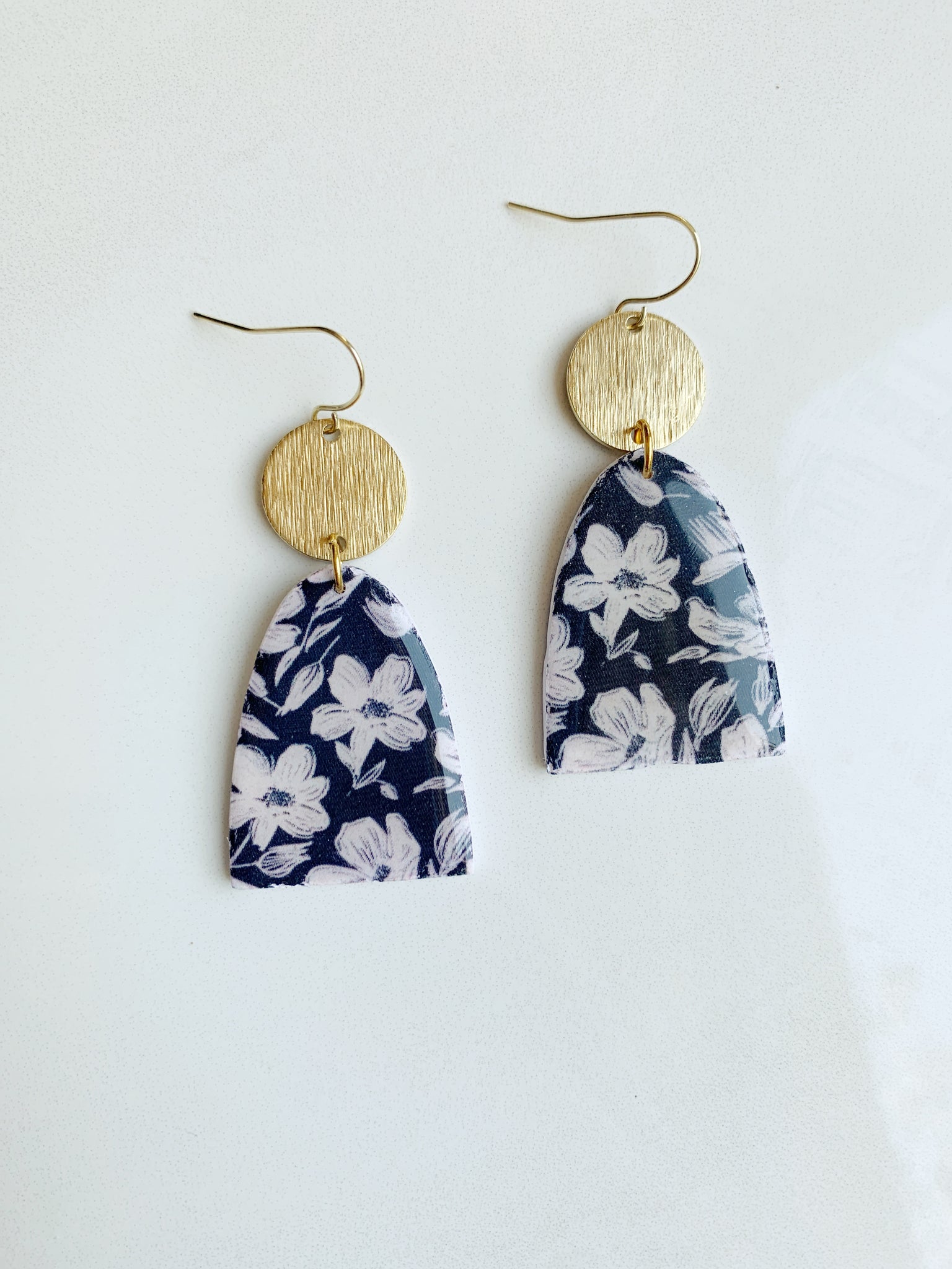 Madeline Earring in Black Floral