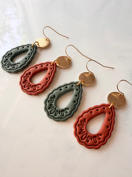 Vintage Teardrop Earring in Green