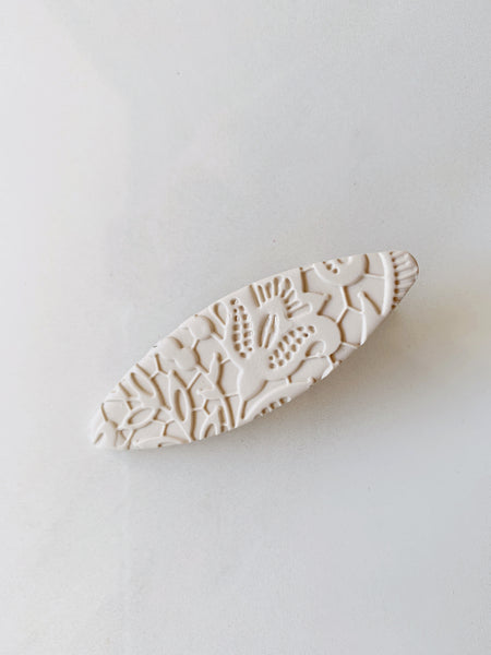 Small Dagger Hair Clip in Cream Lace