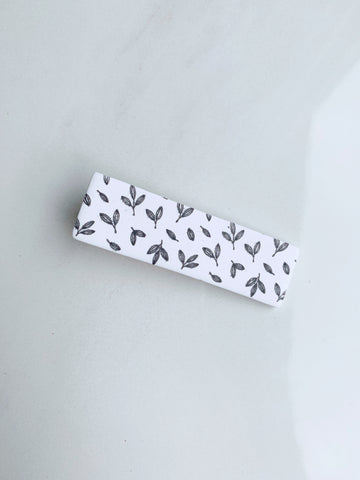 Small Hair Clip in Black Floral