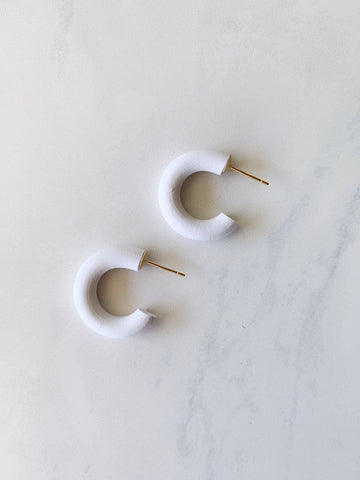 Small Hoop in White