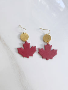 Maple Drop Earring in Burgundy