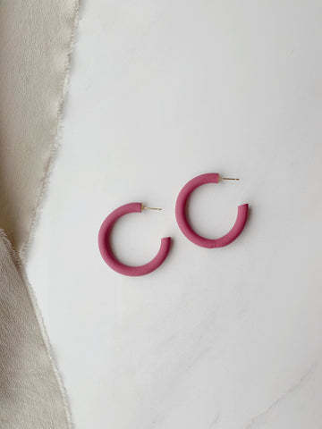 Large Hoop Earring in Berry