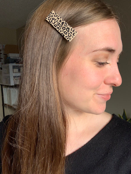 Small Hair Clip in Leopard