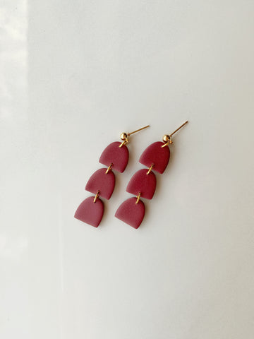 Hazel Dangle Earring in Burgundy