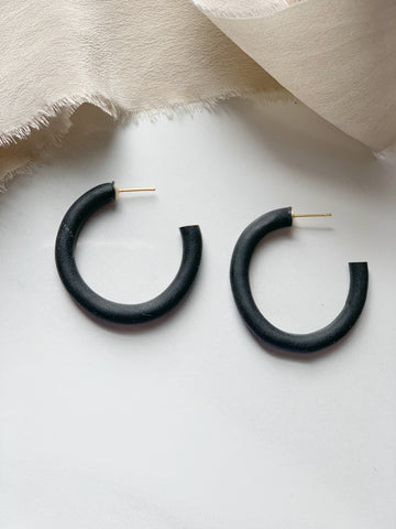 Large Hoop Earring in Black