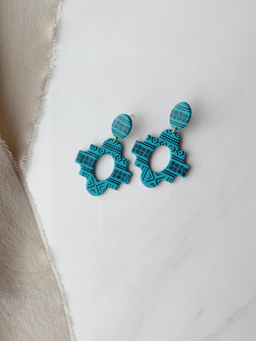 Painted Giselle Earring in Turquoise