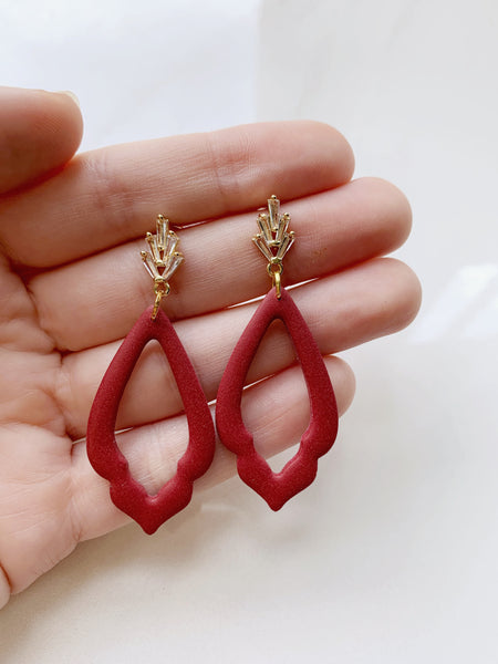 Nadia Earring in Red/Gold